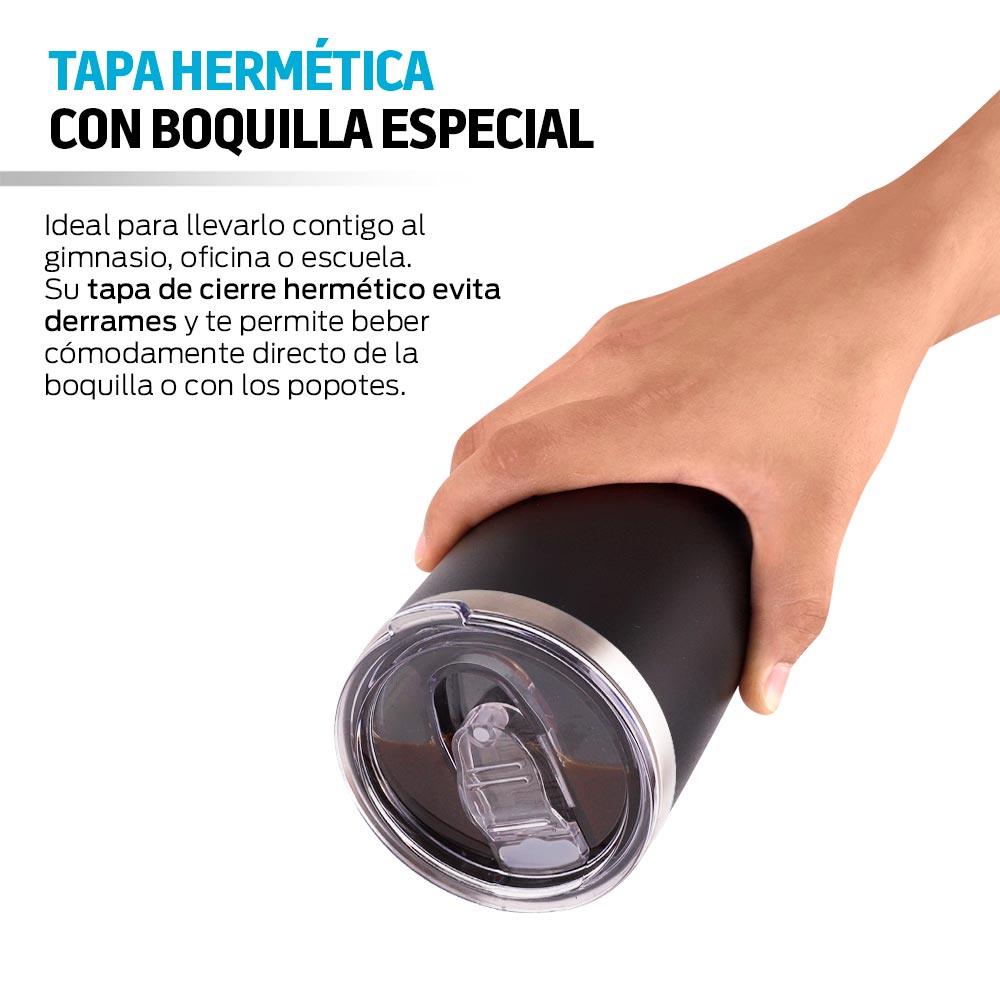 Set de 2 Vasos Térmicos de Acero 600 ml con Popotes