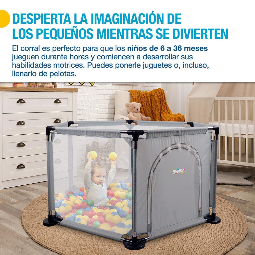 Corral Portátil para Bebé de 139 x 120 cm con Bolsa Shimy