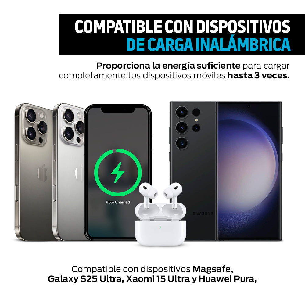 Power Bank Magnético de 10,000 mAh con Carga de 15 W