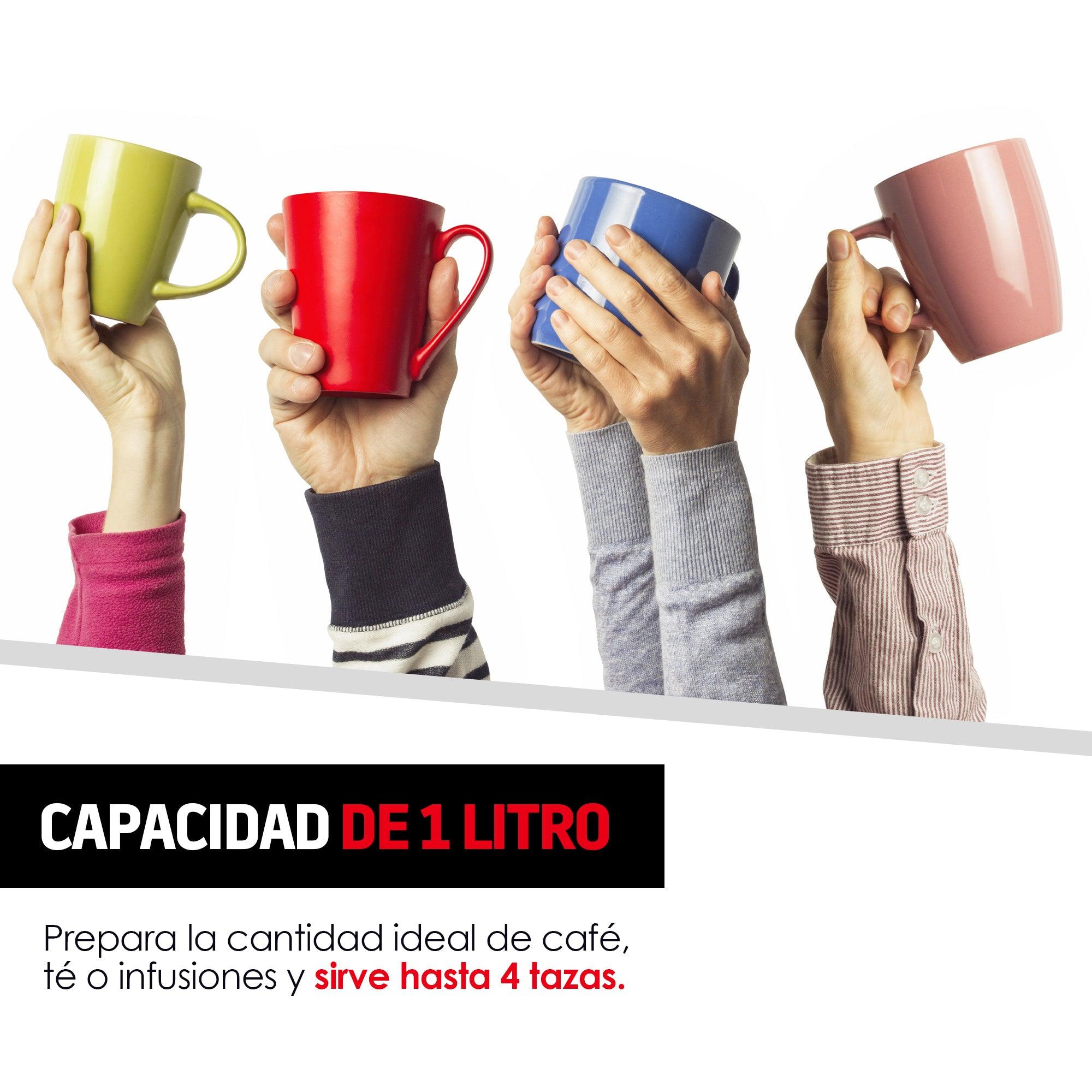 Prensa Francesa de Vidrio de 1 L para Café y Té Redlemon