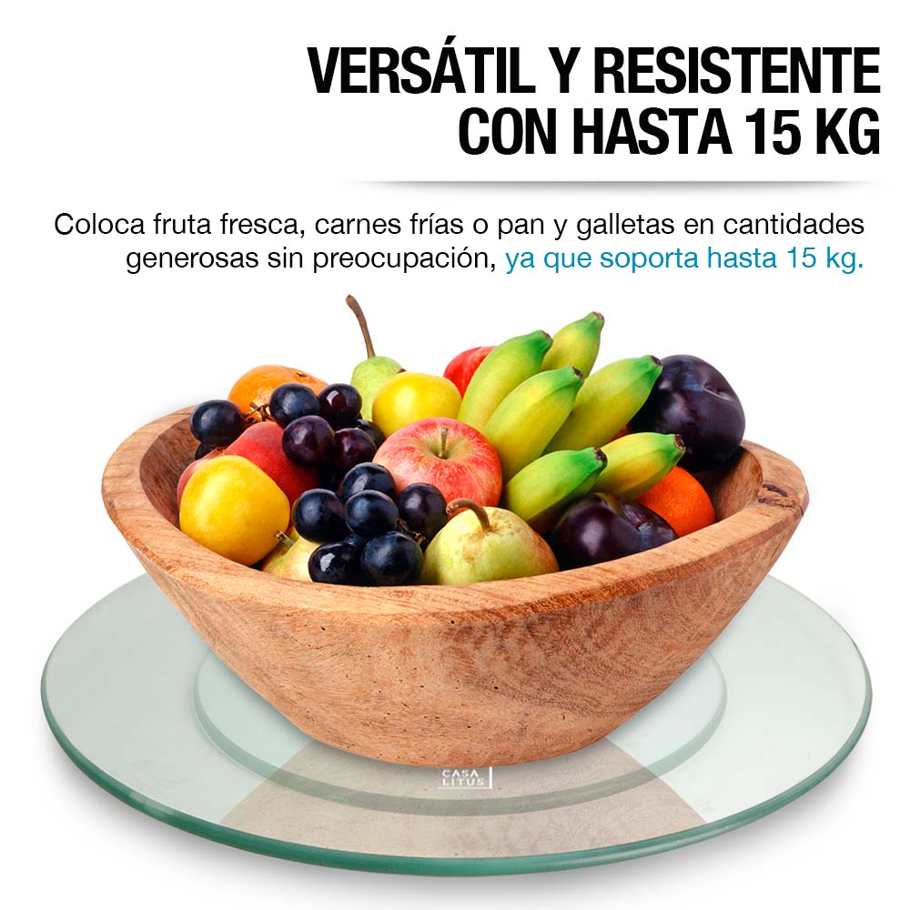 Lazy Susan de vidrio templado giratoria de 58 cm