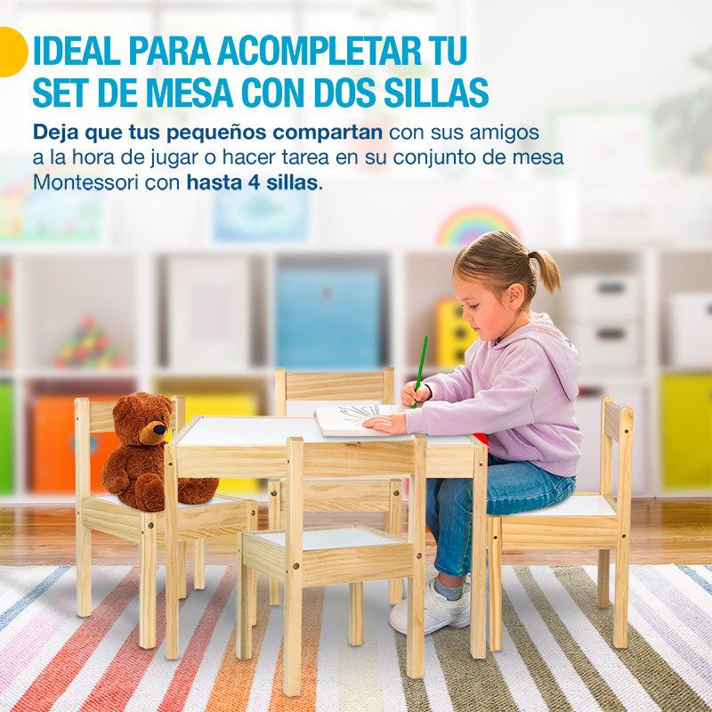 Sillas Montessori para Niños de Madera de Abedul 2 Piezas