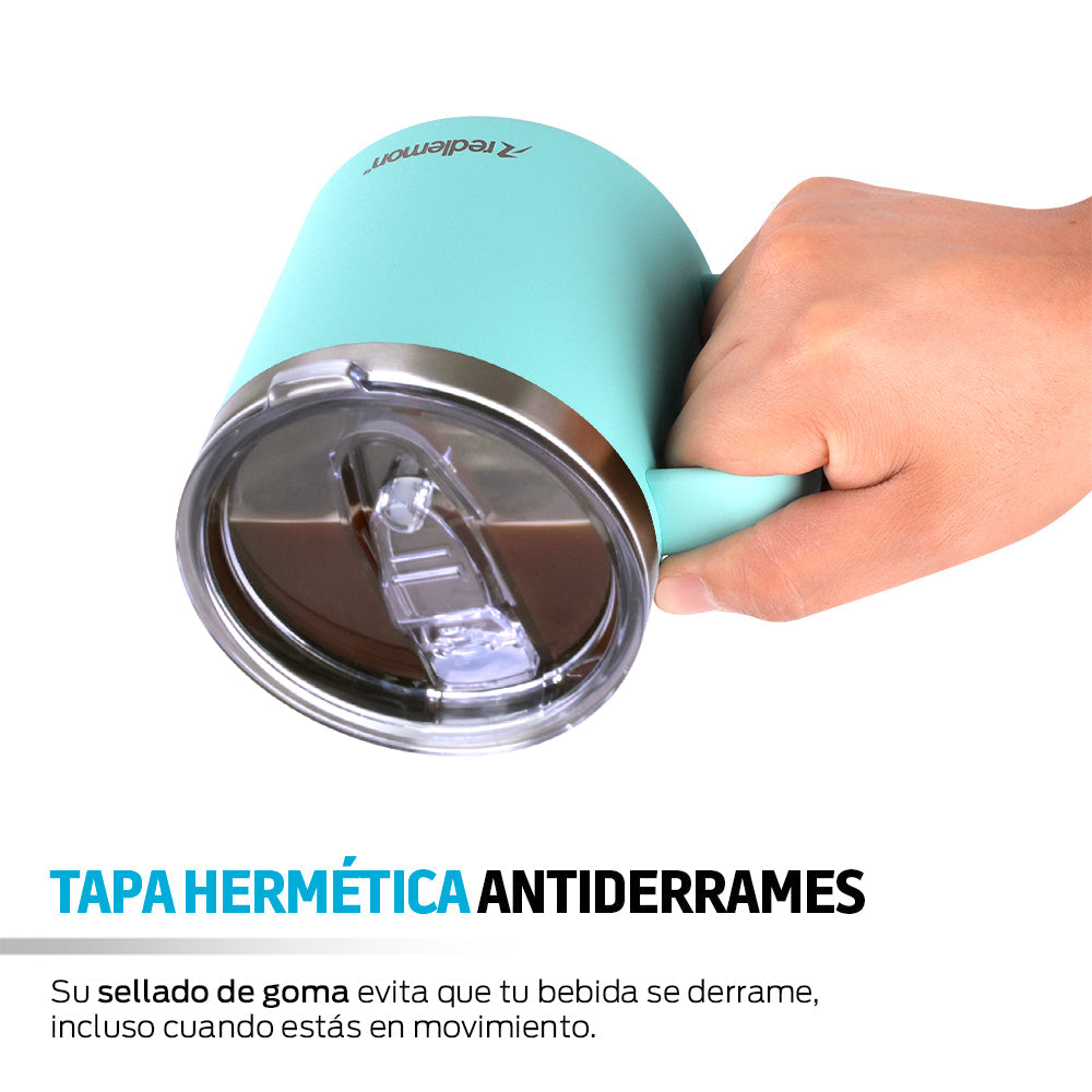 Taza térmica de acero inoxidable 400 ml con tapa hermética