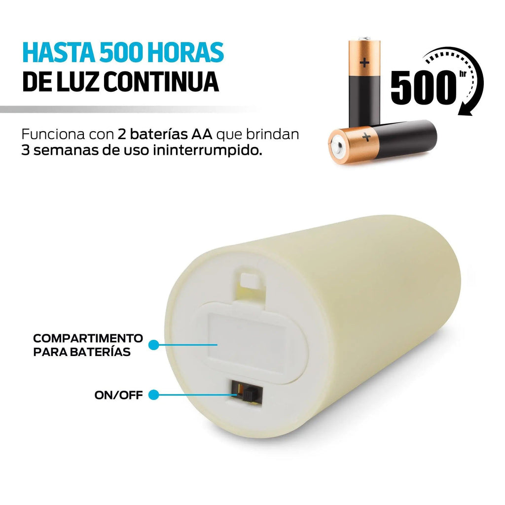 Set de 6 Velas LED con Efecto de Flama y Pilas AA