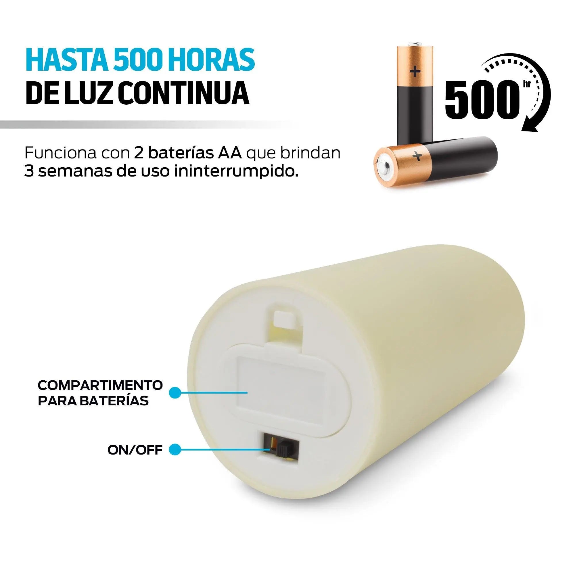 Set de 6 Velas LED con Efecto de Flama y Pilas AA