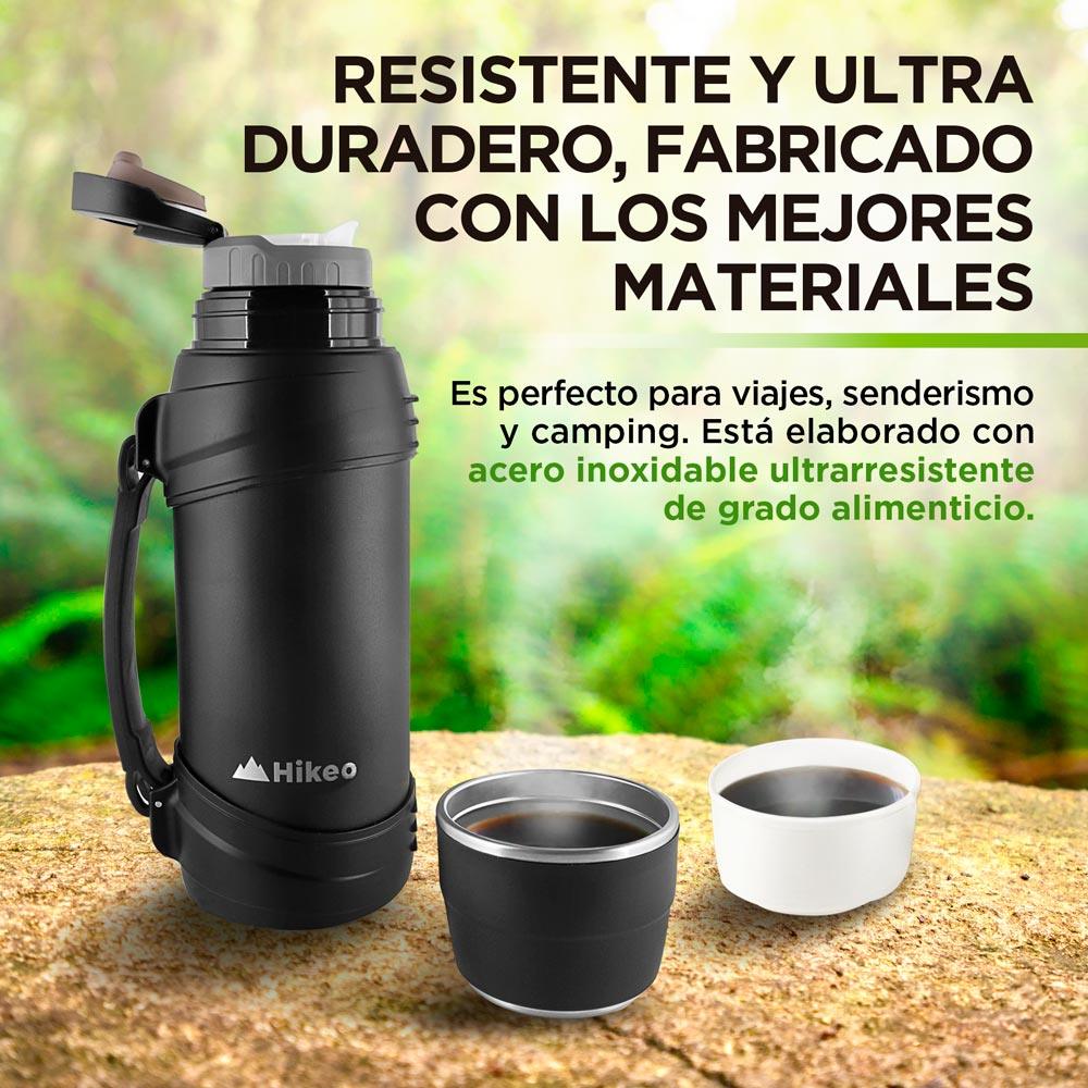 Termo de Acero Inoxidable 2 L con 2 Tazas y Correa HIKEO