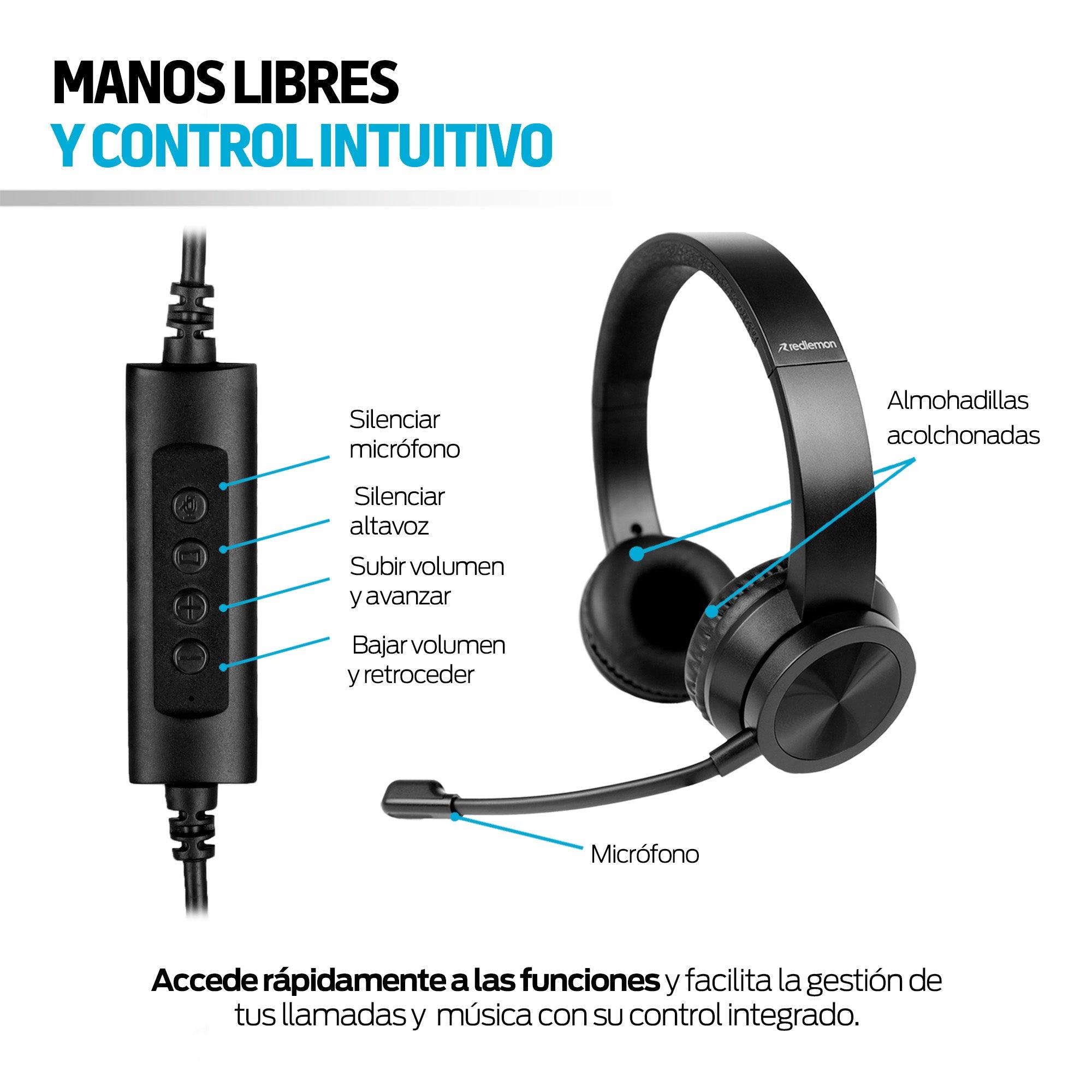 Audífonos USB con Micrófono para Videollamadas y Call Center