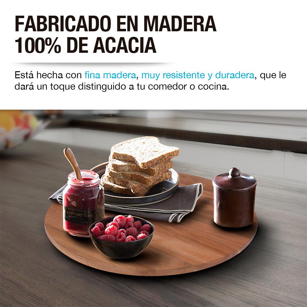 Organizador Giratorio Lazy Susan de Acacia de 38 cm Casa Litus