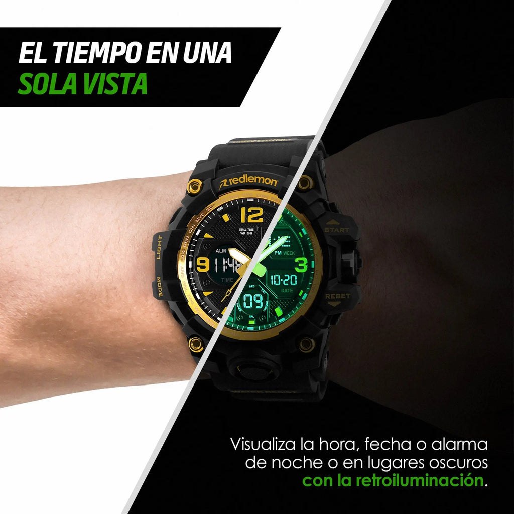 Reloj Digital y Analógico Deportivo Contra Agua 1155b