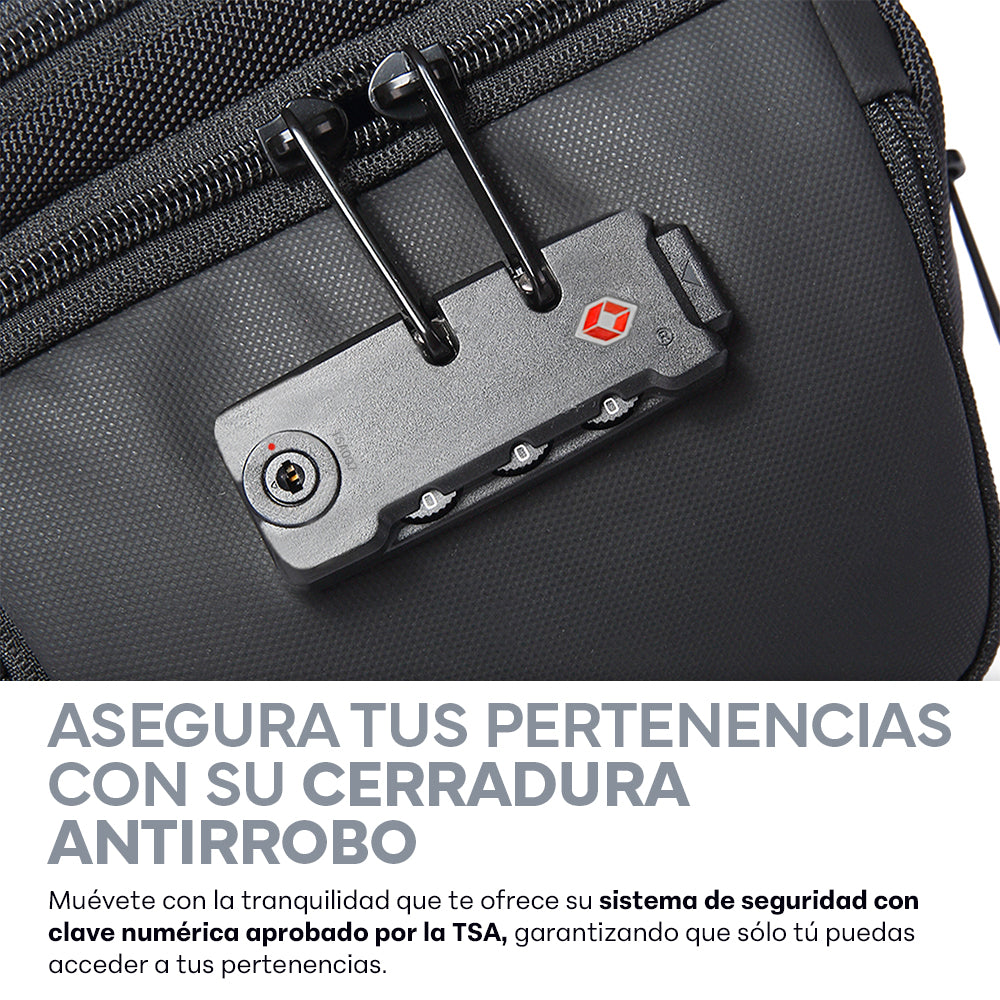 Mochila Crossbody con Candado TSA y Puerto USB Redlemon