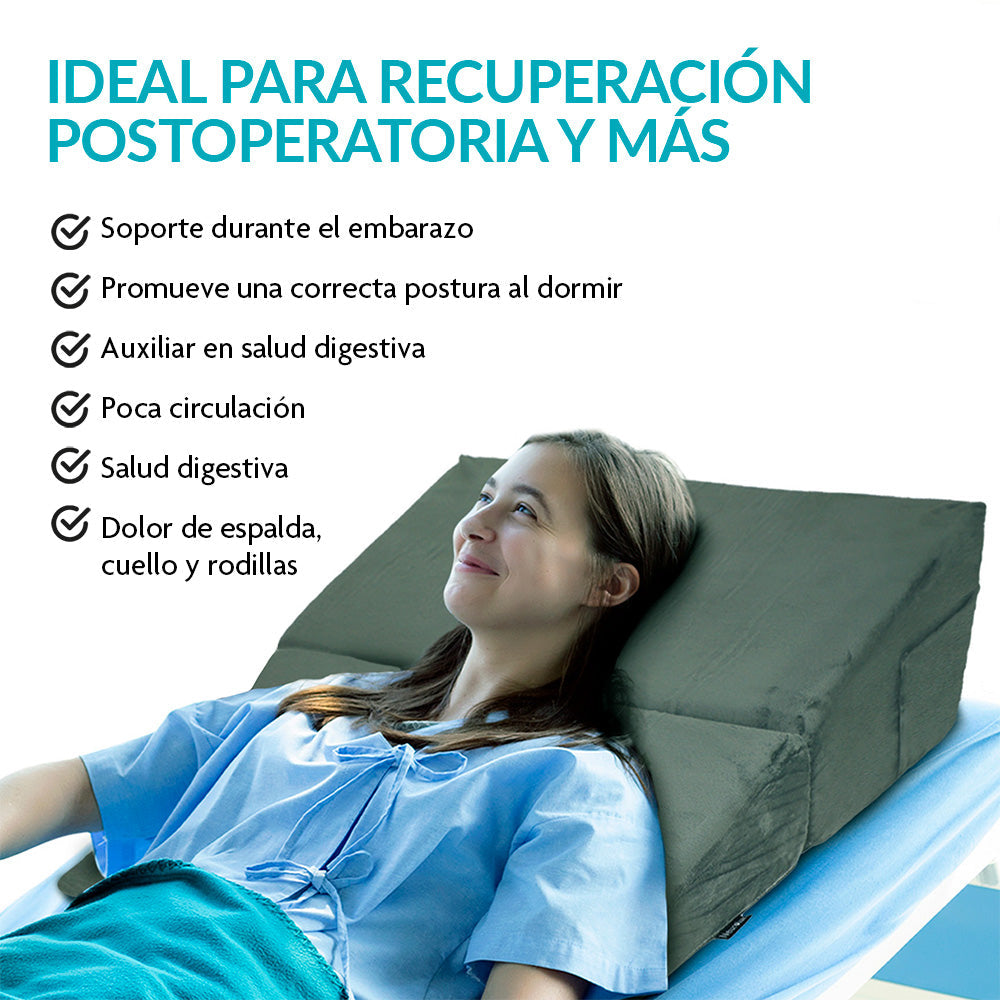 Almohada Ortopédica de Cuña Antirreflujo para Espalda, Cuello, Embarazo