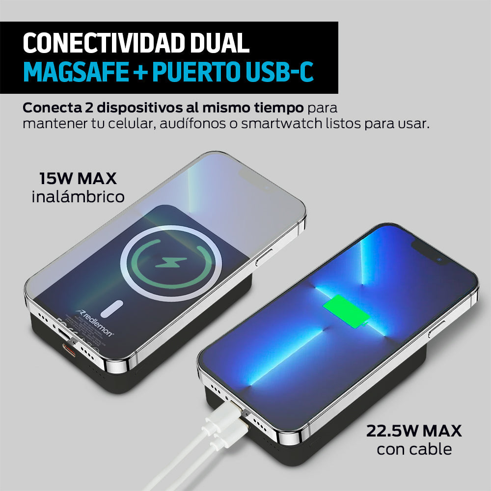 Power Bank Magnético de 10,000 mAh con Carga de 15 W