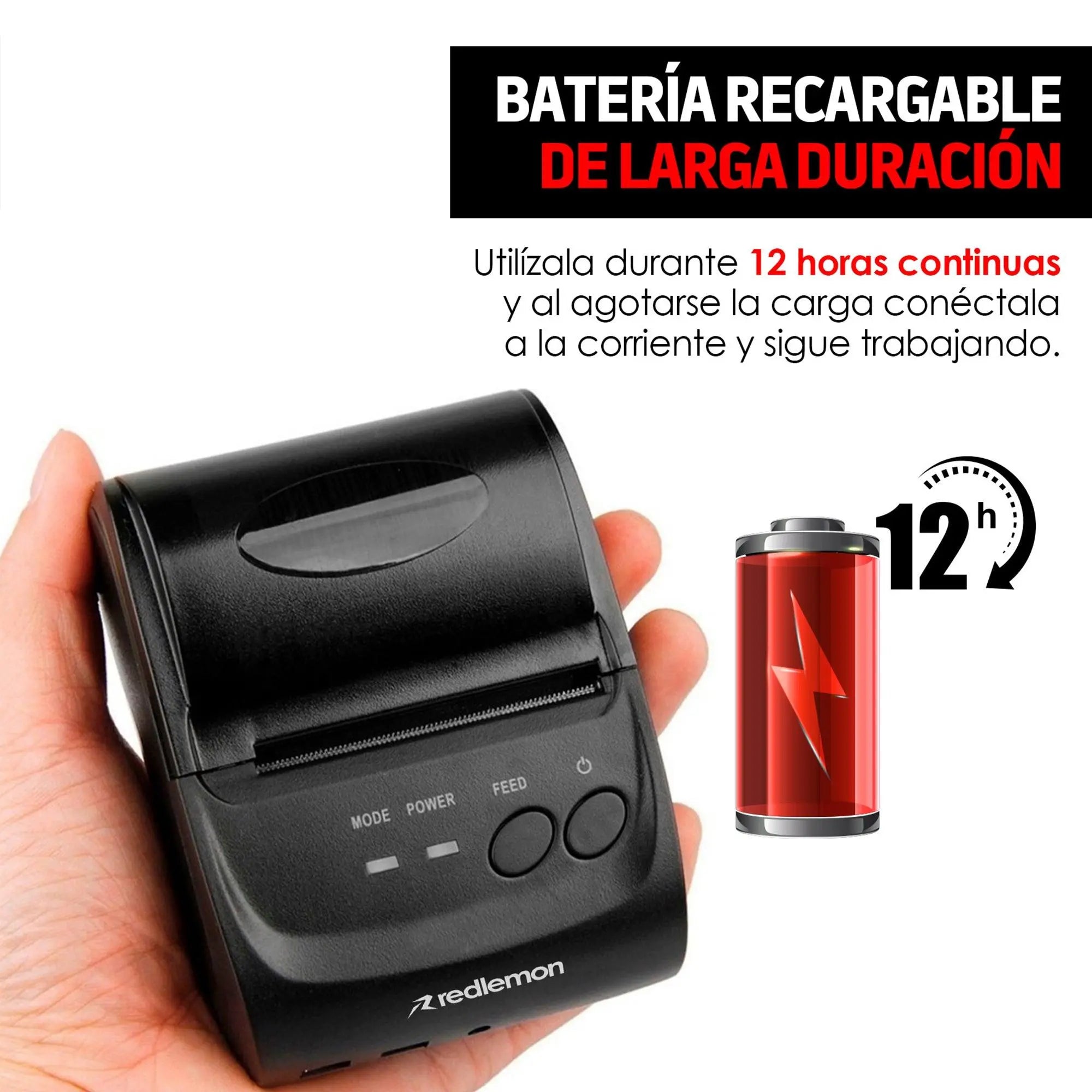 Mini Impresora Térmica Bluetooth de 58 mm para Tickets