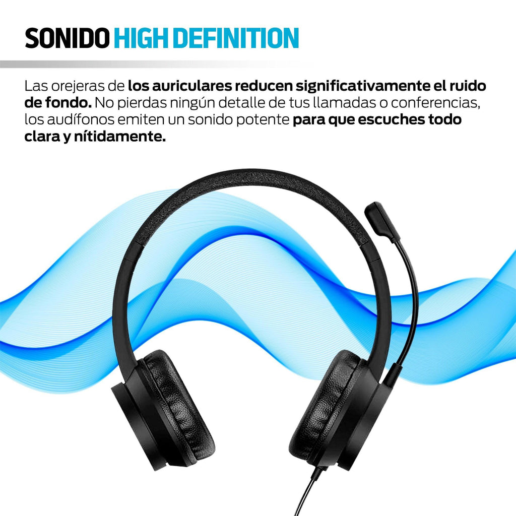 Audífonos USB con Micrófono para Videollamadas y Call Center