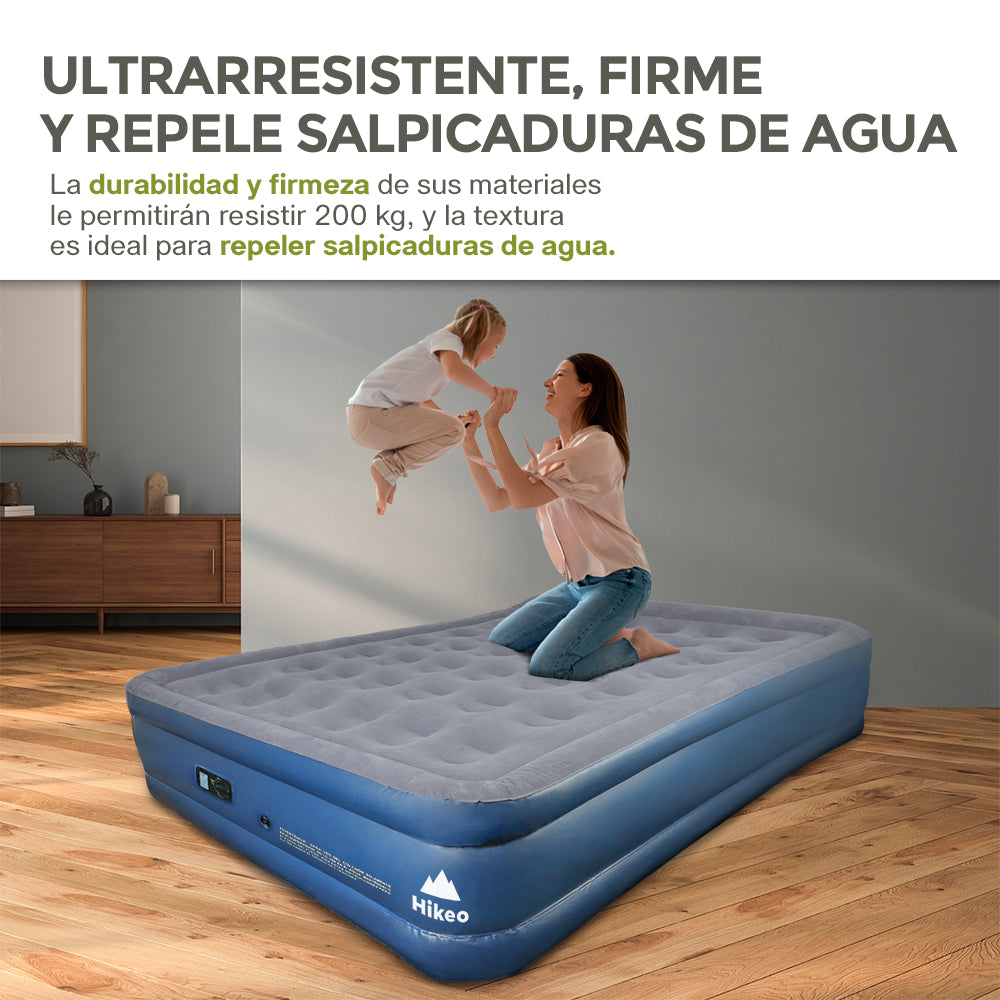 Colchón Inflable Matrimonial con Bomba Eléctrica HIKEO