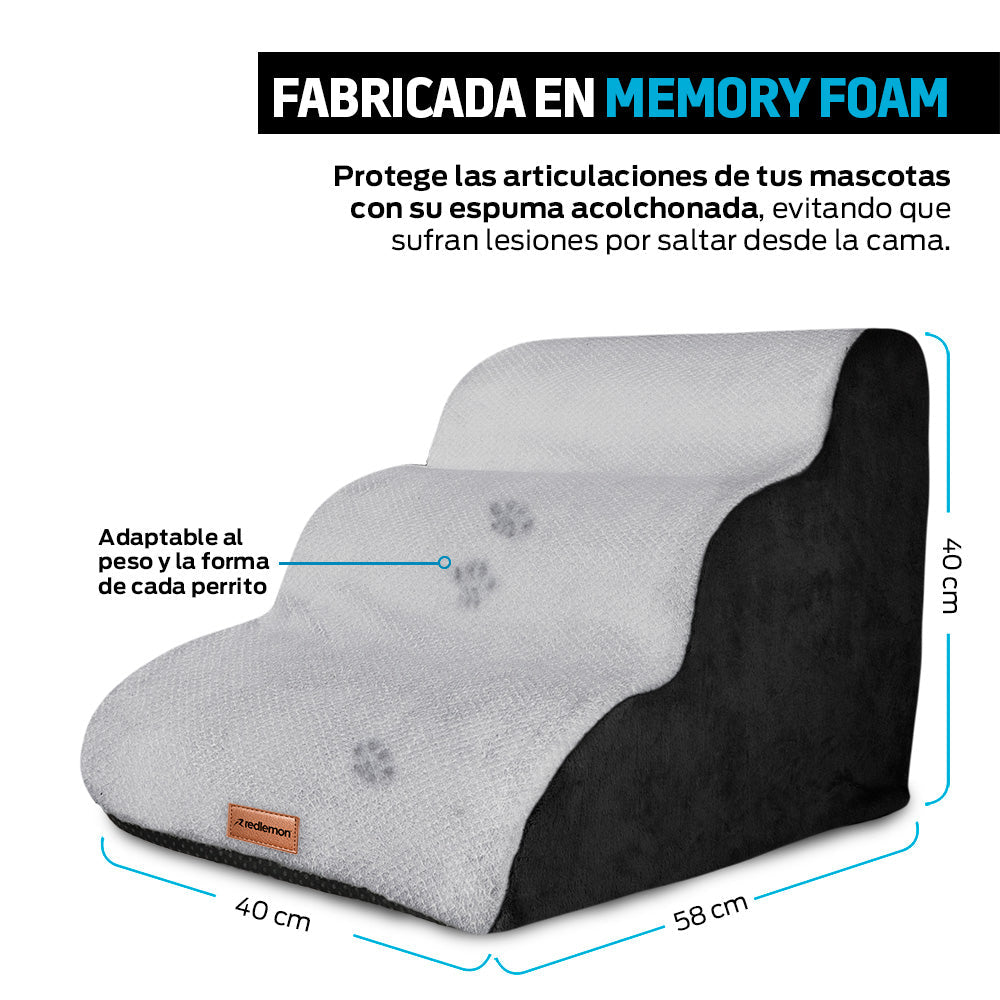 Escalera de Espuma para Perro de 3 Peldaños y 40 cm