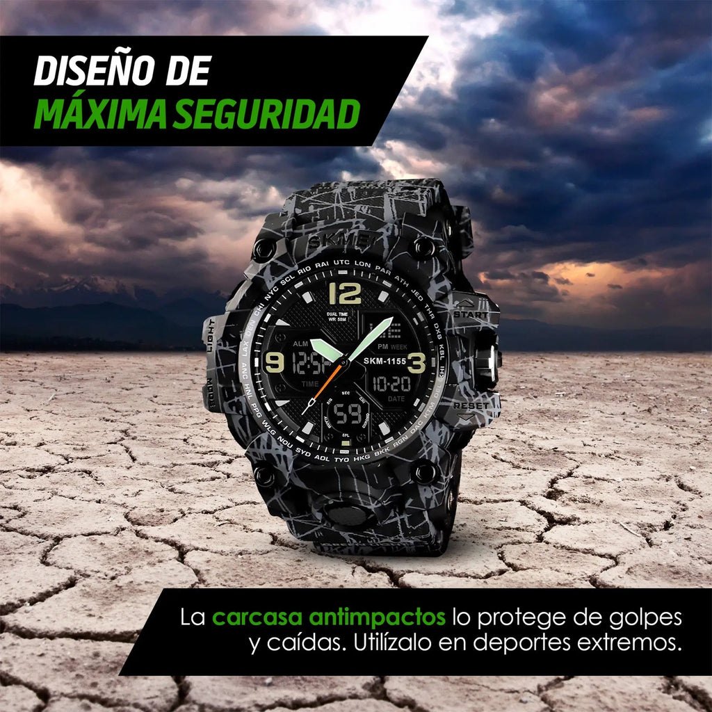 Reloj Digital y Analógico Deportivo Contra Agua 1155b