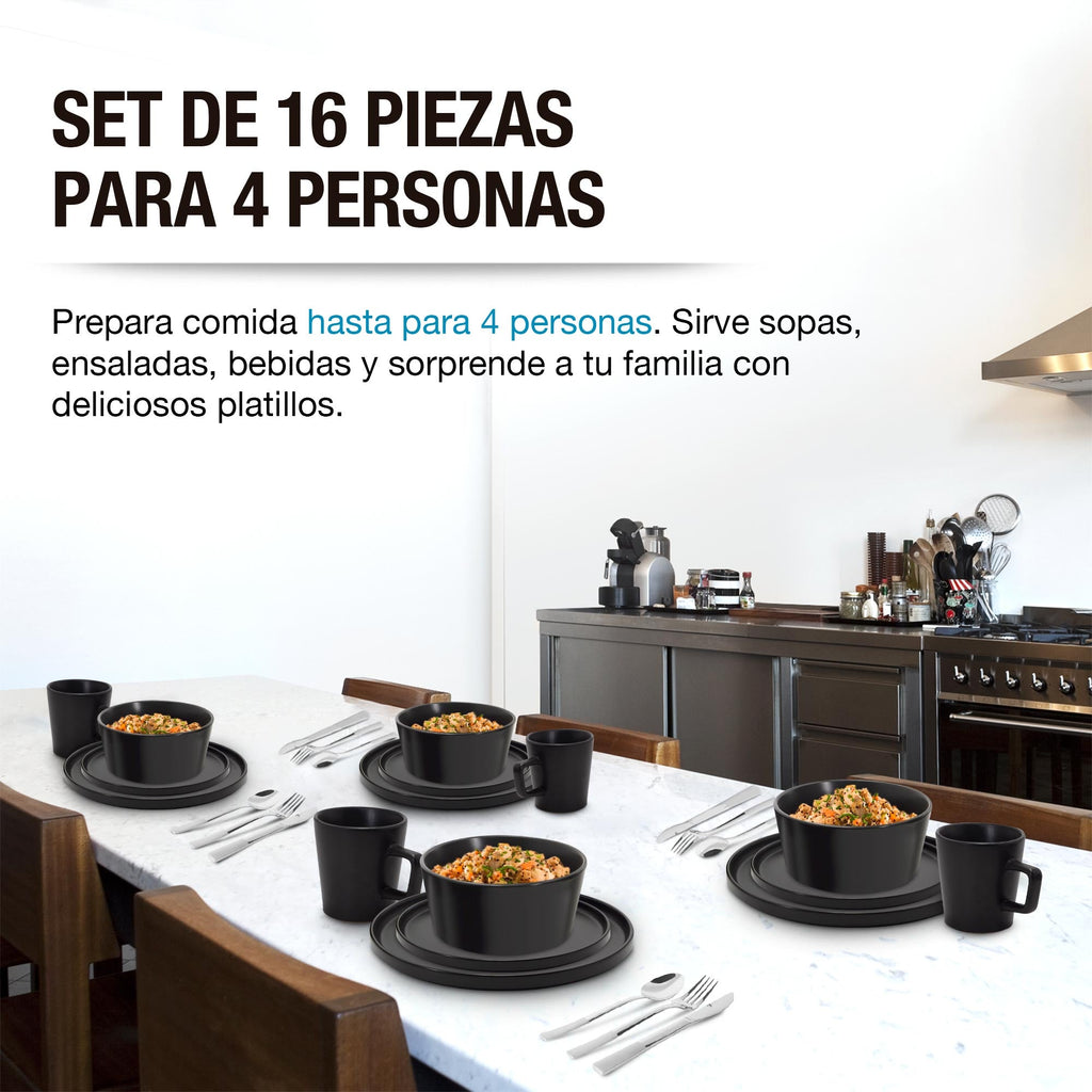 Vajilla de Gres 16 Piezas para 4 Personas Casa Litus