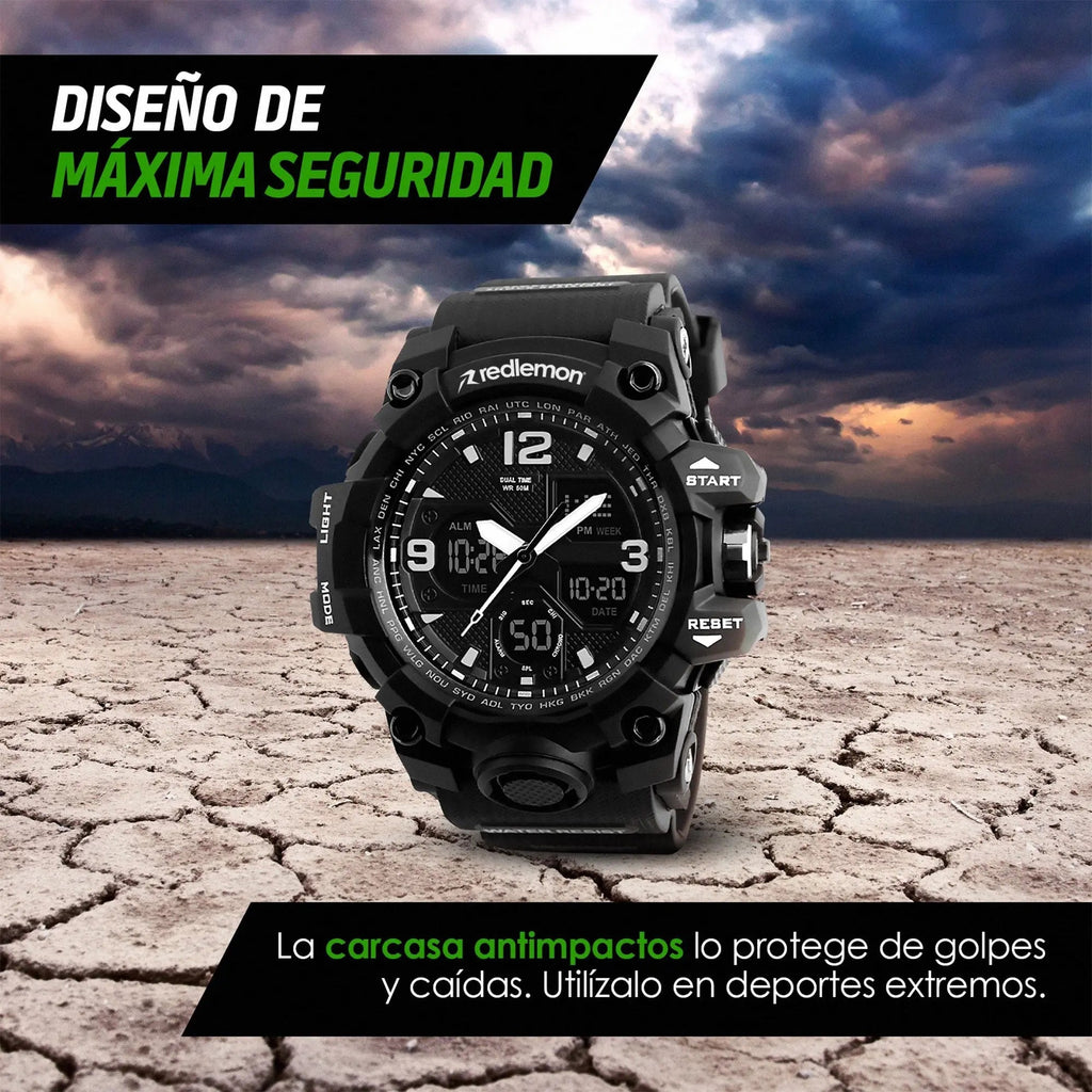 Reloj Digital y Analógico Deportivo Contra Agua 1155b