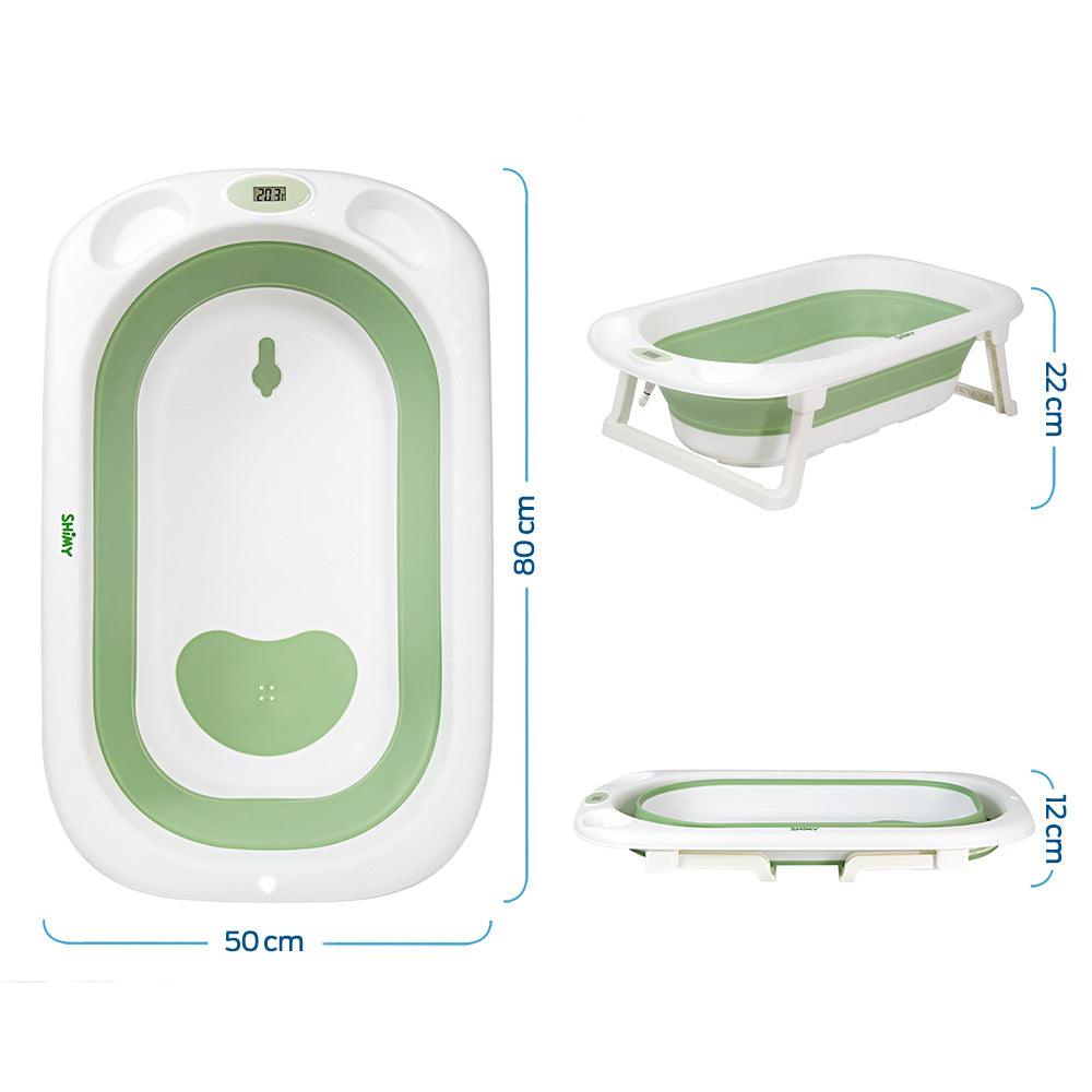Tina de Baño para Bebé Plegable y Termómetro Integrado