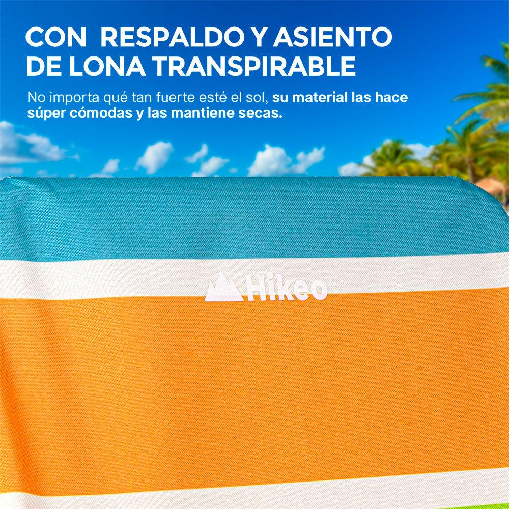 Set de 2 sillas plegables para playa con reposabrazos
