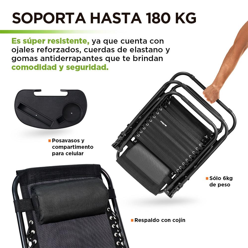 Silla Plegable Gravedad Cero para Exterior HIKEO