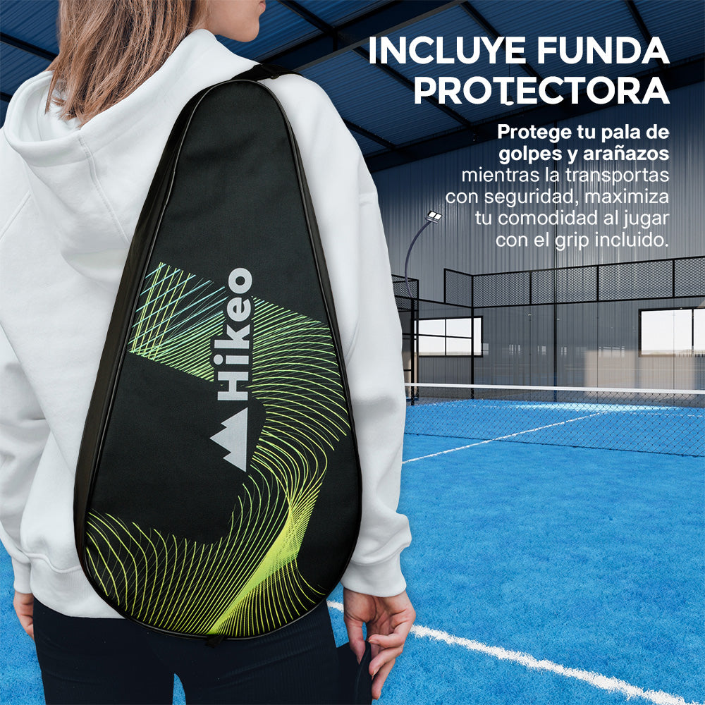 Pala de Pádel Premium con Funda, Pelotas y Grip, Raqueta para todos los Niveles