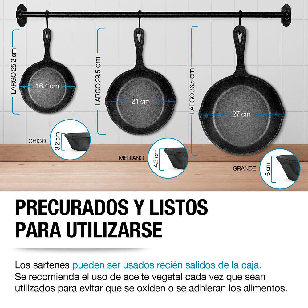 Set de 3 Sartenes de Hierro Fundido Casa Litus