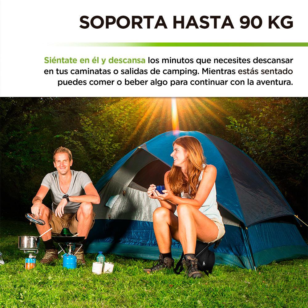 Silla Plegable Portátil tipo Mochila con Hielera de 13 Litros Banco para Pesca Hikeo