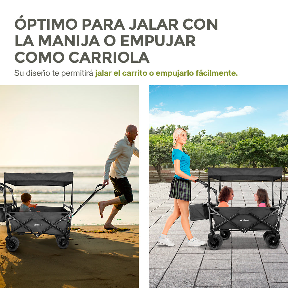 Carrito Plegable Todo Terreno con Toldo 70 kg HIKEO