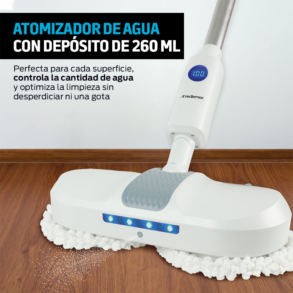 Trapeador Eléctrico Giratorio 200 RPM con Spray y Luz LED
