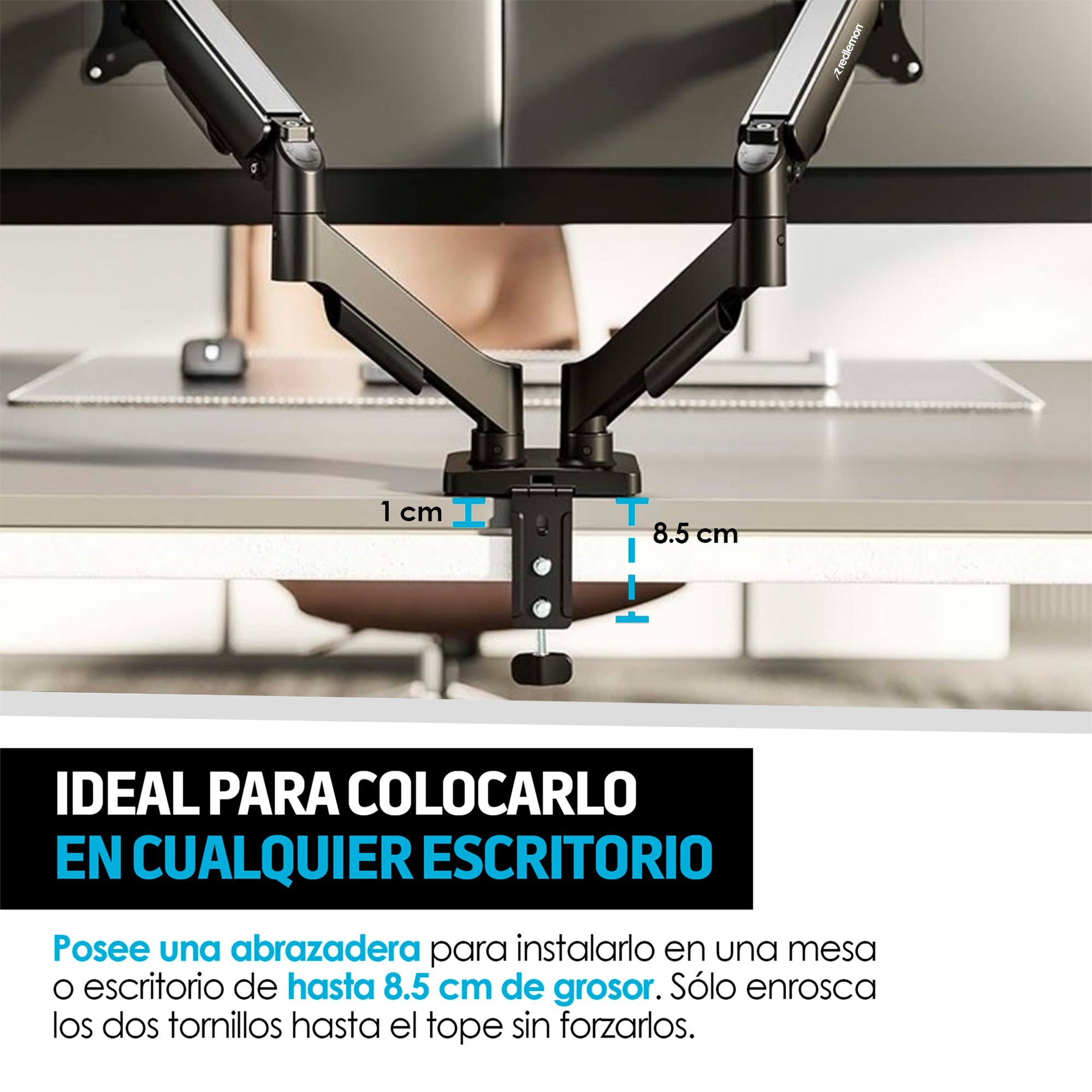 Soporte Articulado para 2 Monitores de 17 a 27 Pulgadas