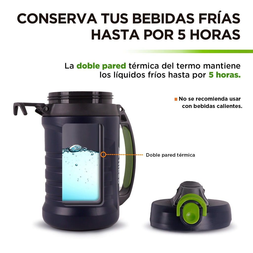Botella Deportiva de 2.16 L con Popote y Tapa Hermética HIKEO
