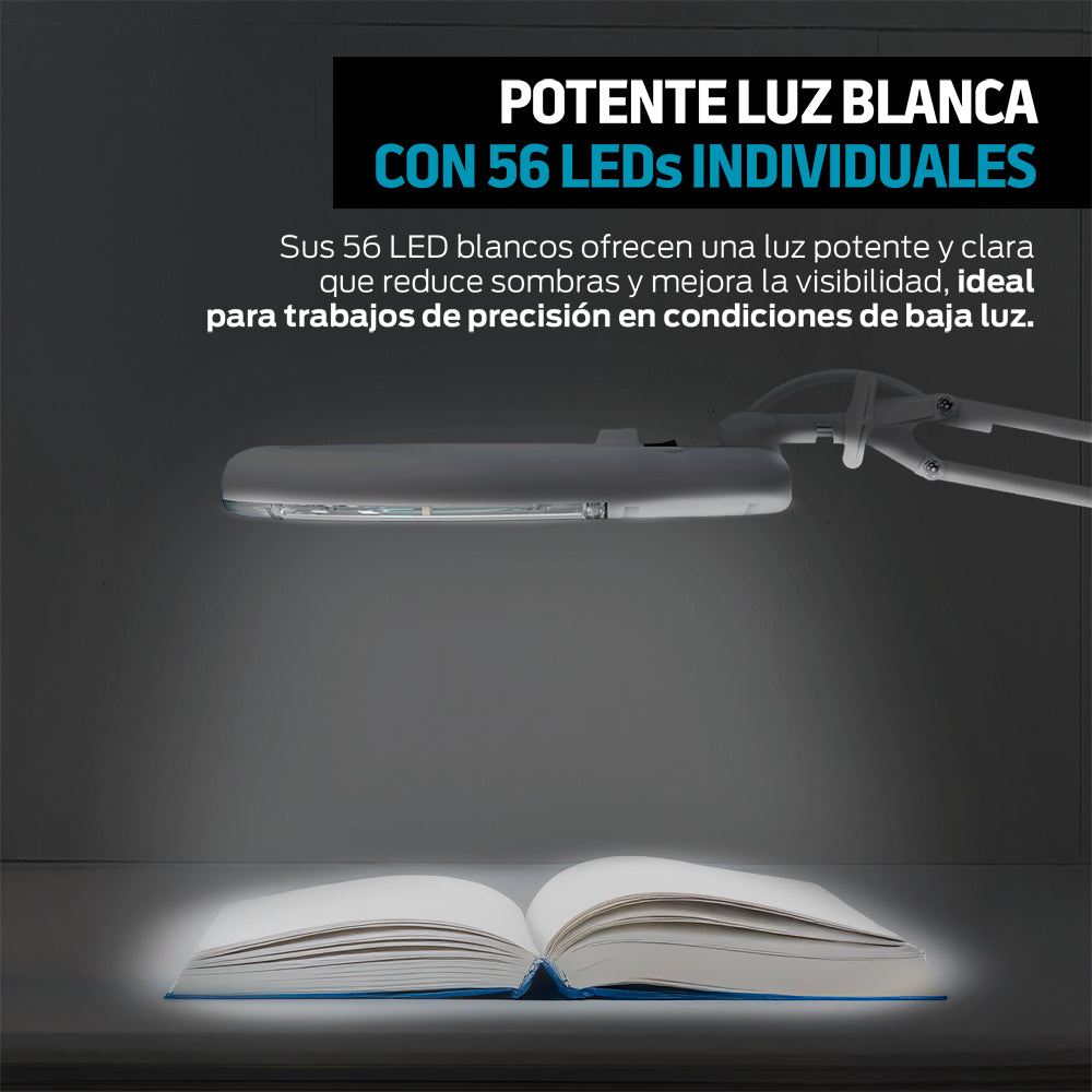 Lupa con Luz LED 5x para Escritorio con Brazo Articulado