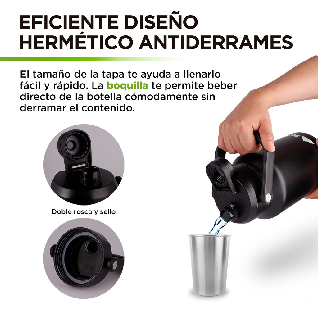 Termo de Acero Inoxidable 1.89 o 3.78 L con Asa HIKEO
