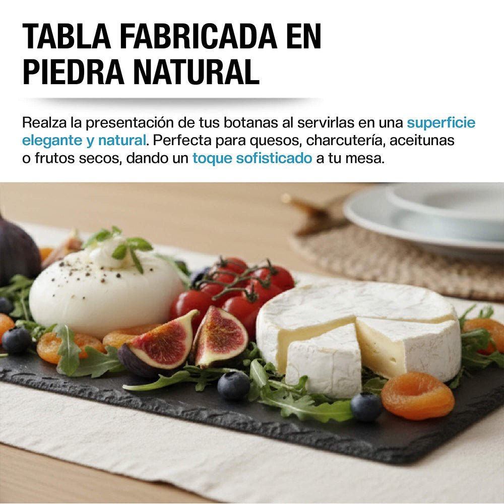 Tabla de bambú para charcutería con 3 salseros