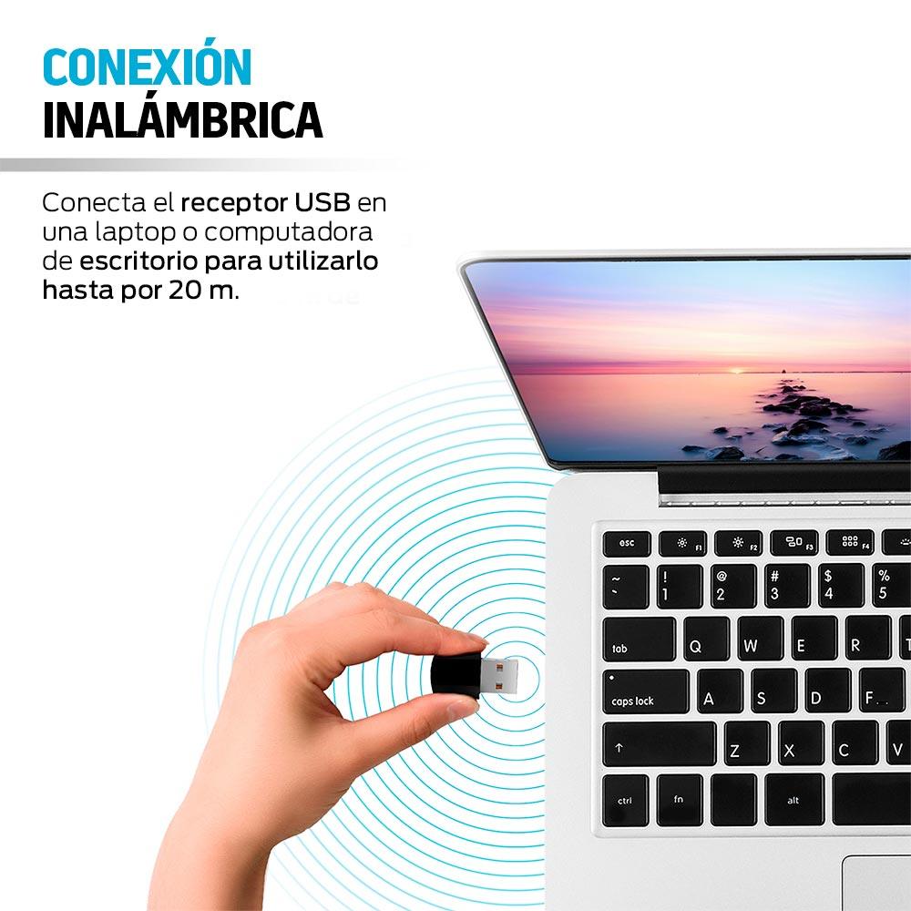 Presentador Inalámbrico USB con Puntero Láser, 20 m