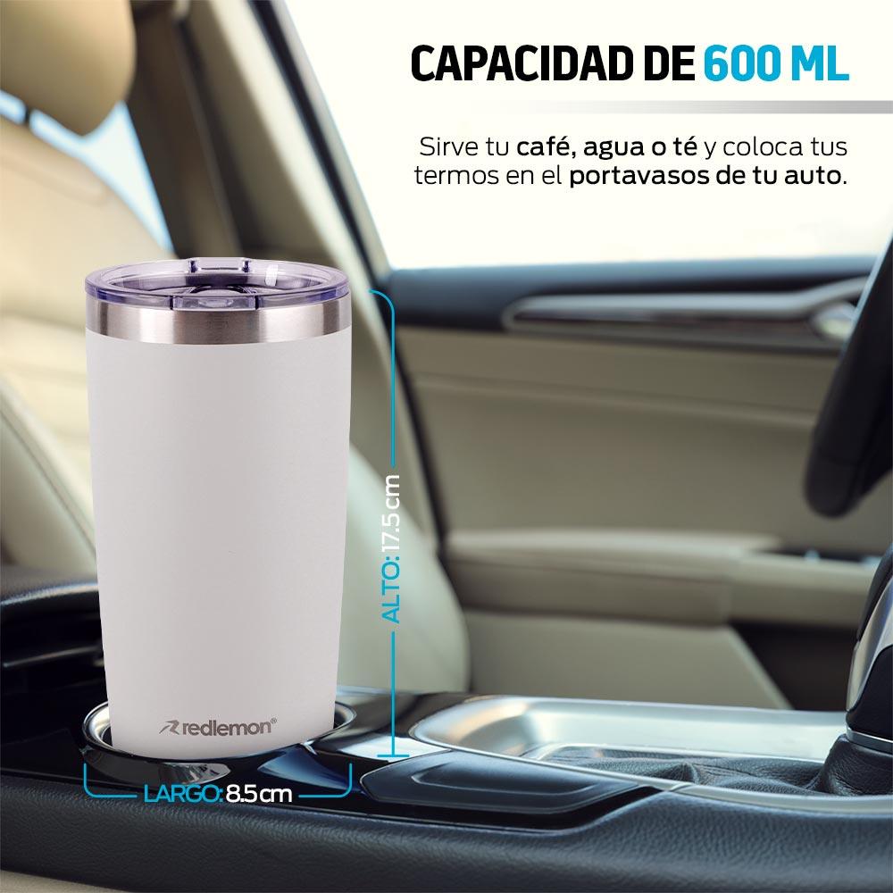 Set de 2 Vasos Térmicos de Acero 600 ml con Popotes