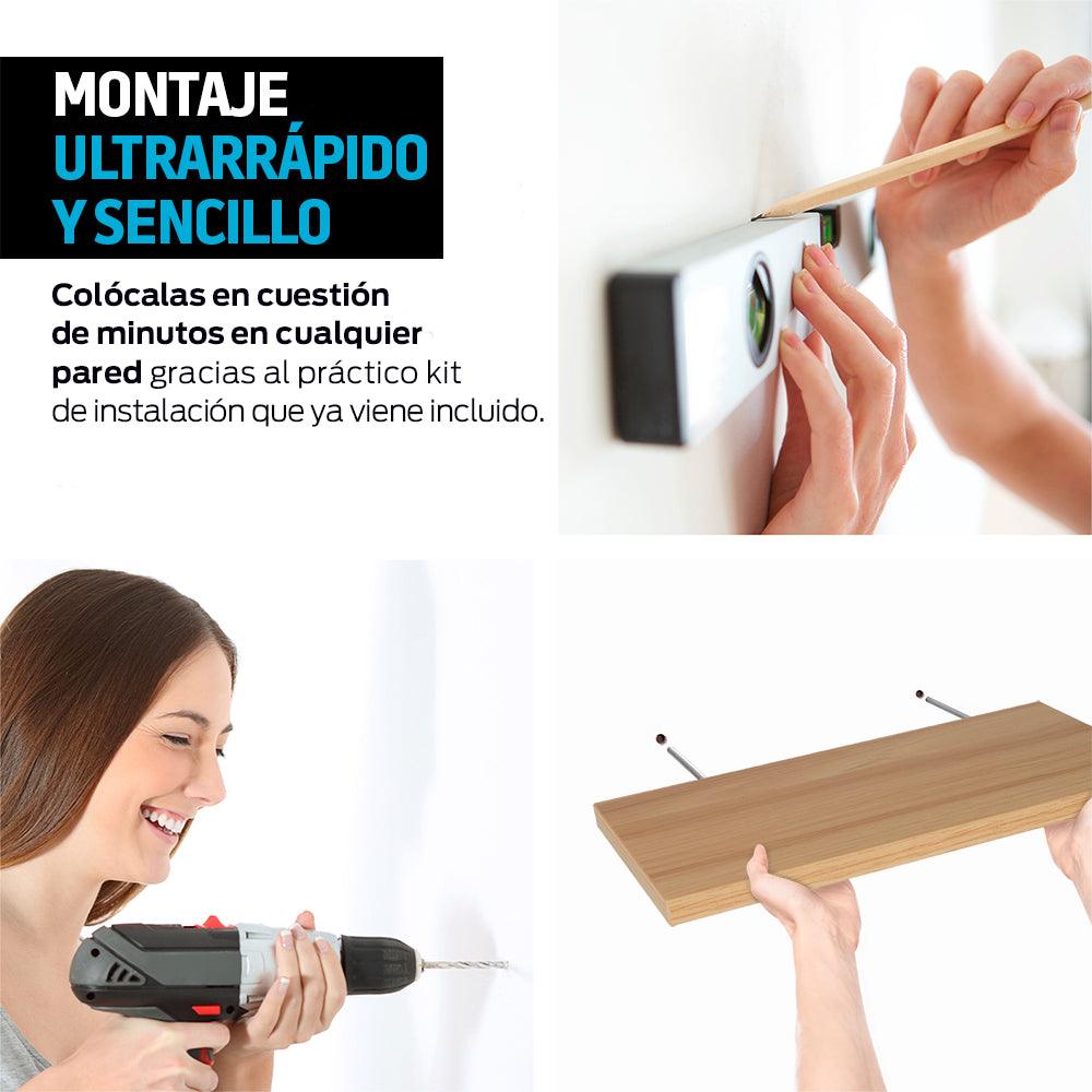 Set de 3 Repisas Flotantes de MDF de 30 x 15 cm