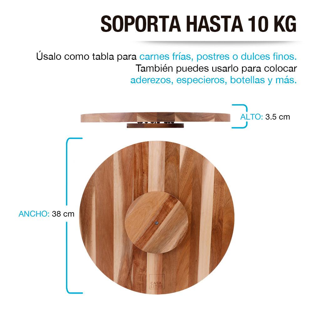 Organizador Giratorio Lazy Susan de Acacia de 38 cm Casa Litus