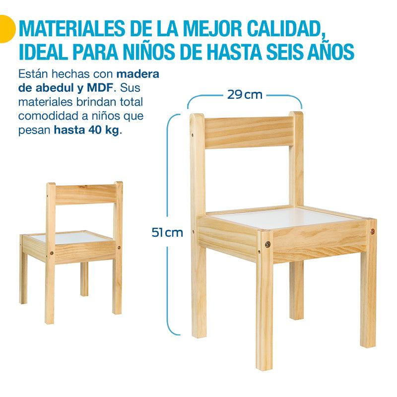 Sillas Montessori para Niños de Madera de Abedul 2 Piezas