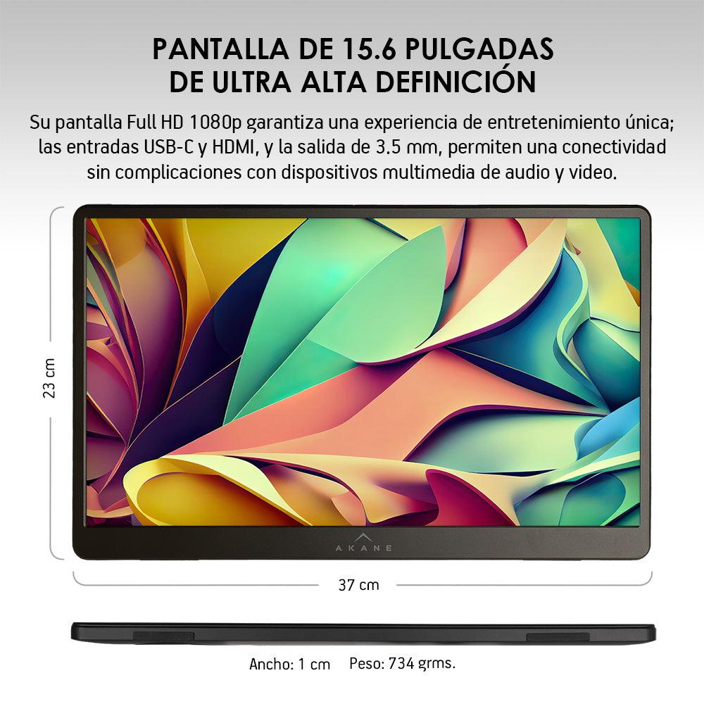 Monitor Portátil Full HD de 15.6” para Laptop, Tablet y Celular Android
