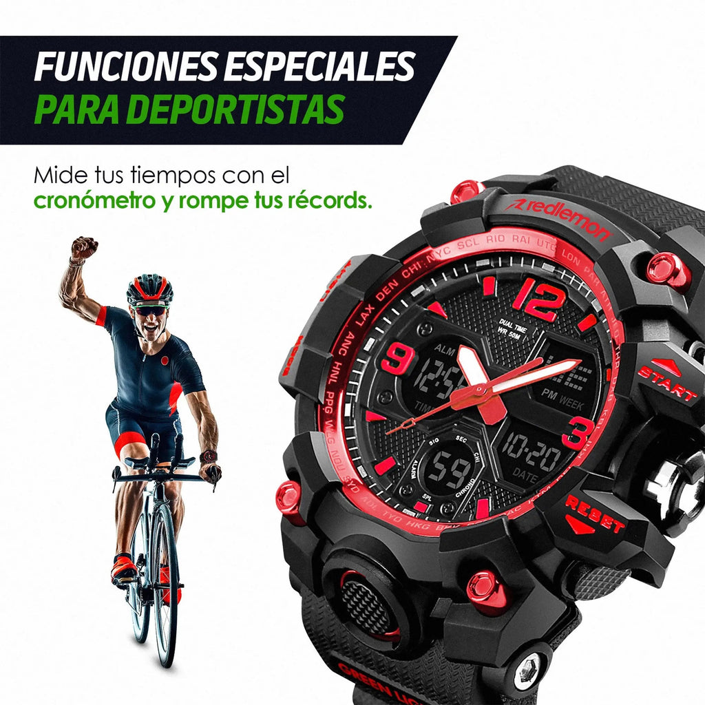 Reloj Digital y Analógico Deportivo Contra Agua 1155b