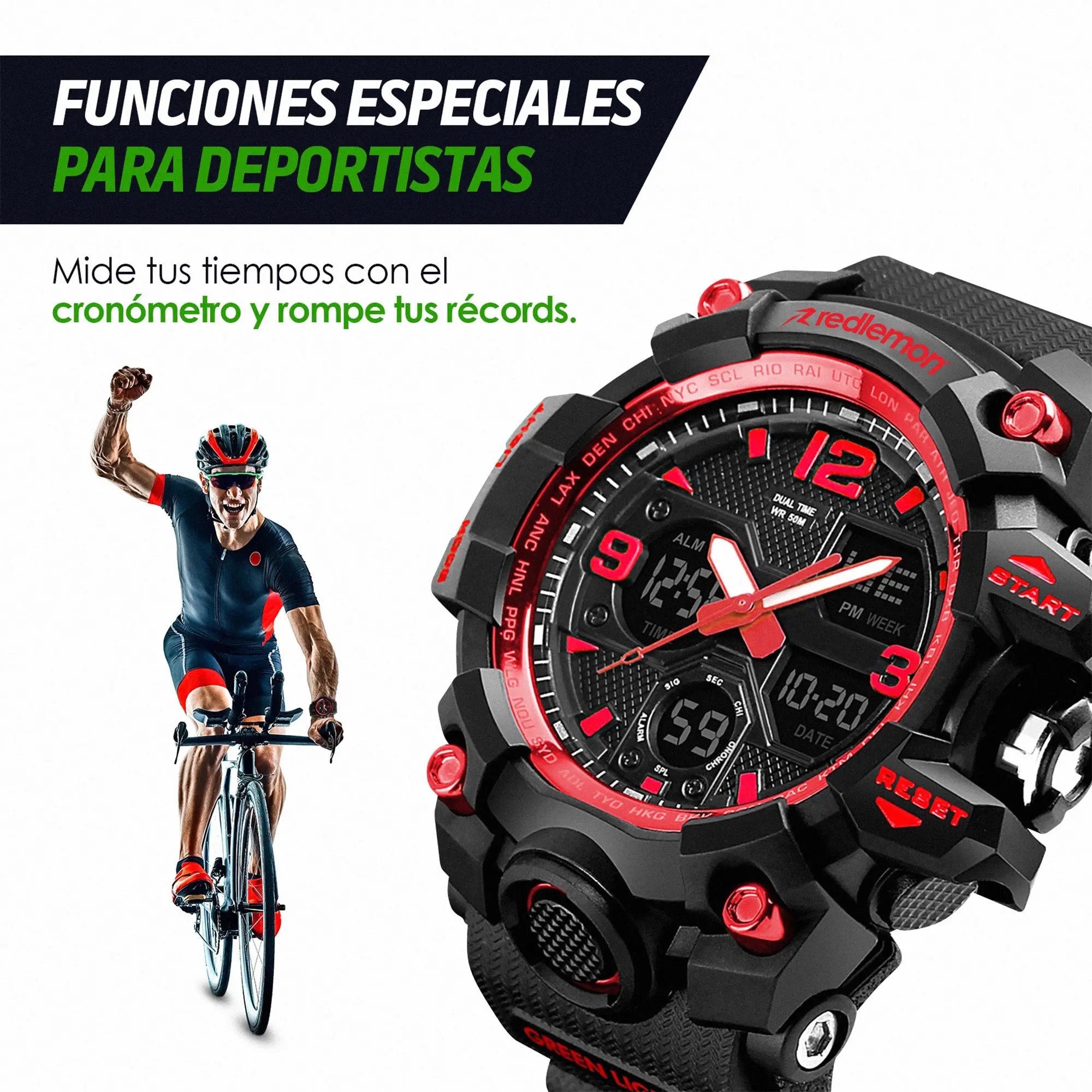 Reloj Digital y Analógico Deportivo Contra Agua 1155b