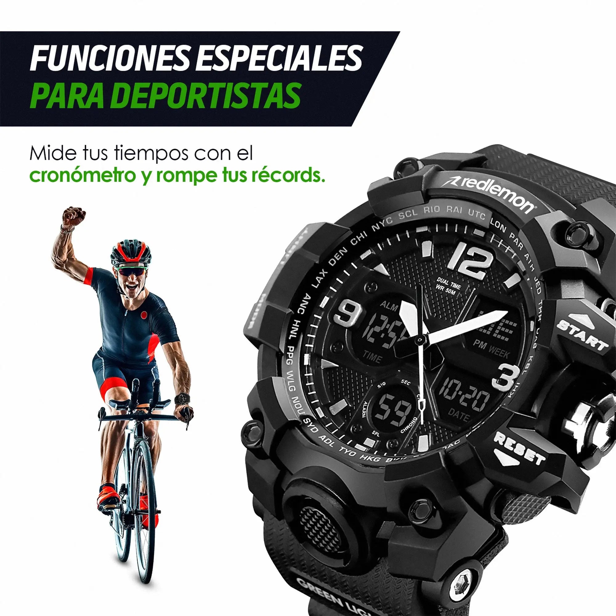 Reloj Digital y Analógico Deportivo Contra Agua 1155b