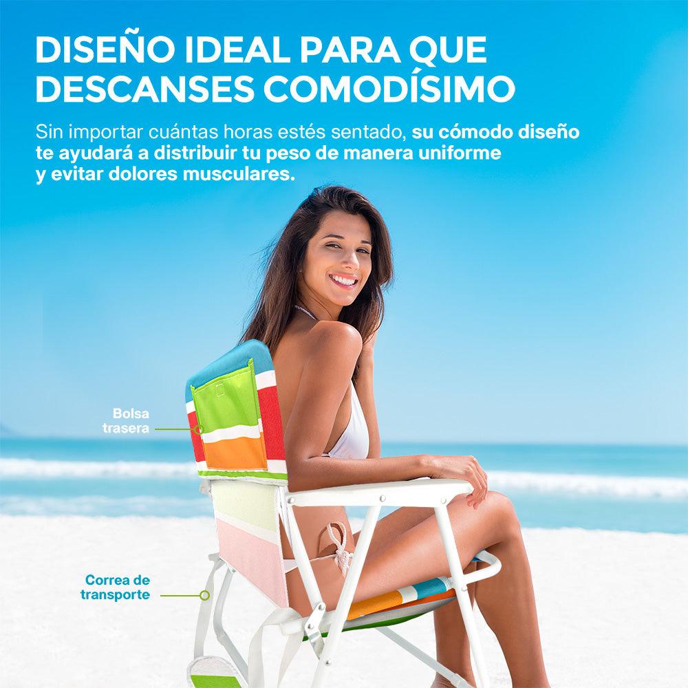 Set de 2 sillas plegables para playa con reposabrazos