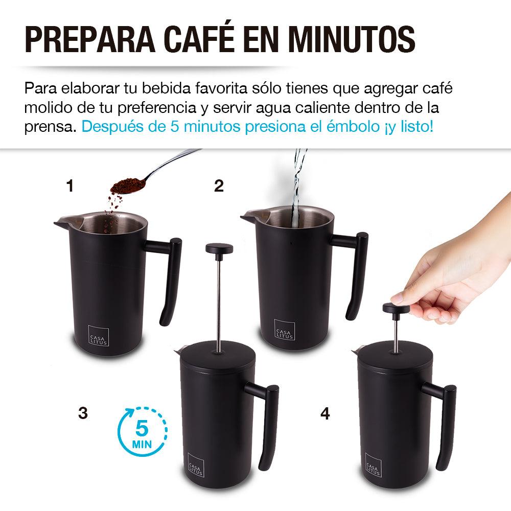 Prensa Francesa de Acero Inoxidable de 1 L Casa Litus