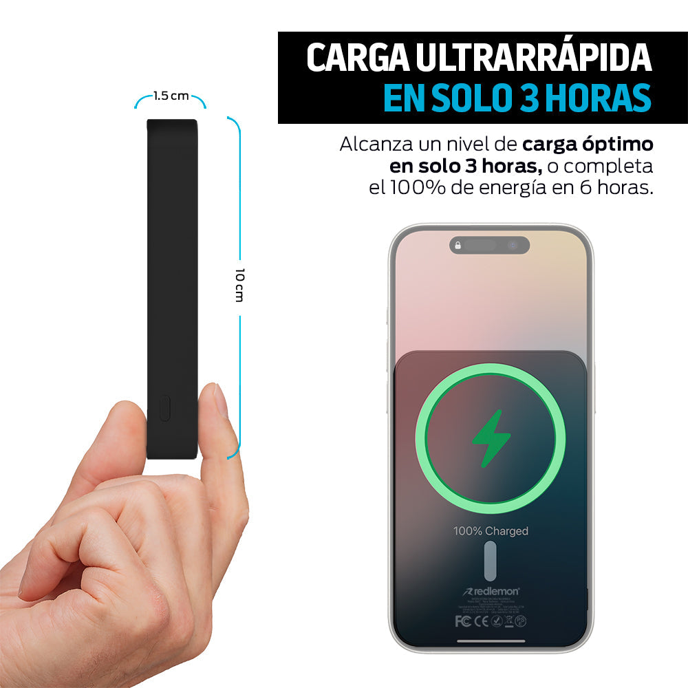 Power Bank Magnético de 10,000 mAh con Carga de 15 W