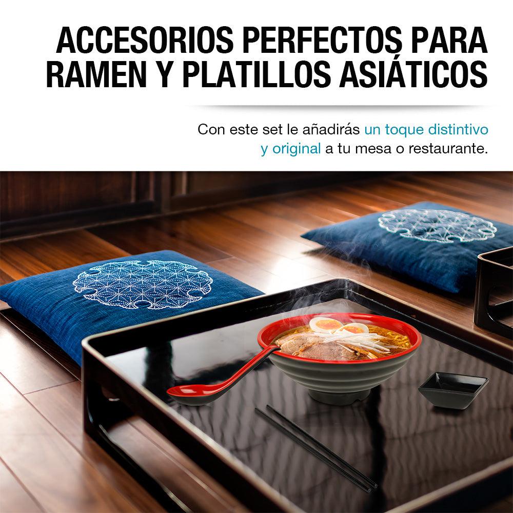 Vajilla de Melamina para Ramen de 16 Piezas, 4 Personas