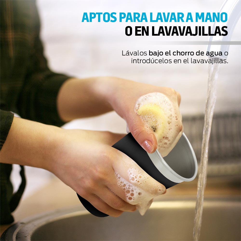 Set de 6 Vasos de Acero Inoxidable de 470 ml